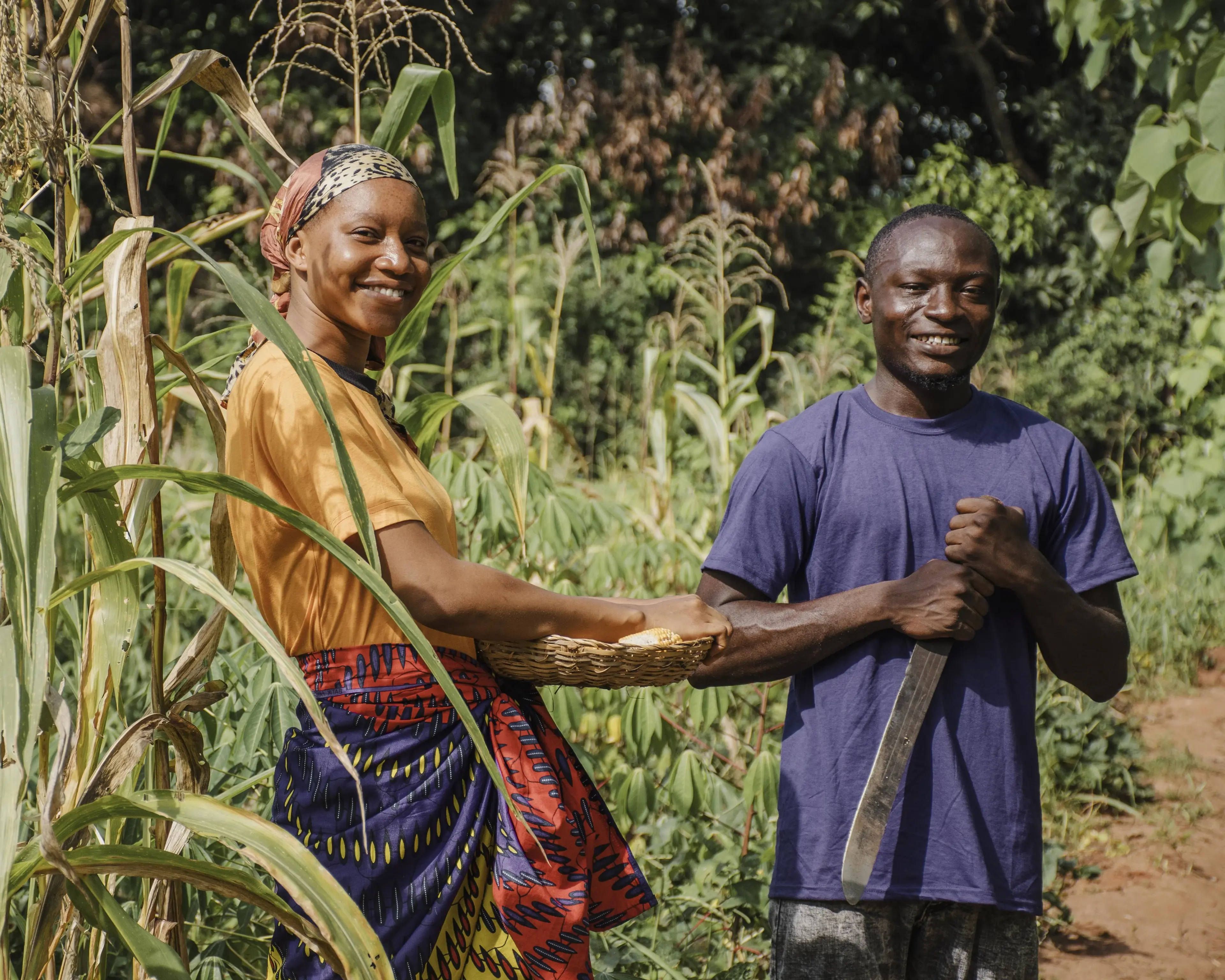 Community volunteers planting trees